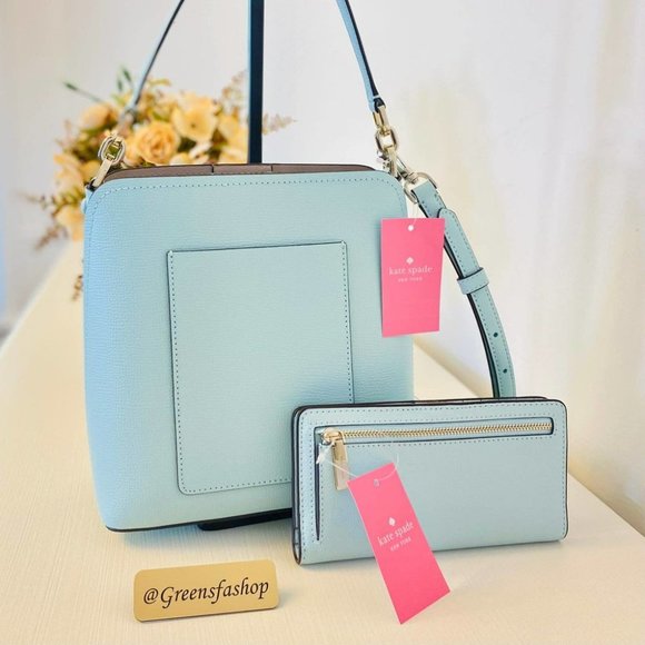 Kate spade Purse & wallet  Darcy Black Small Bucket Bag Crossbody blue - Picture 2 of 11